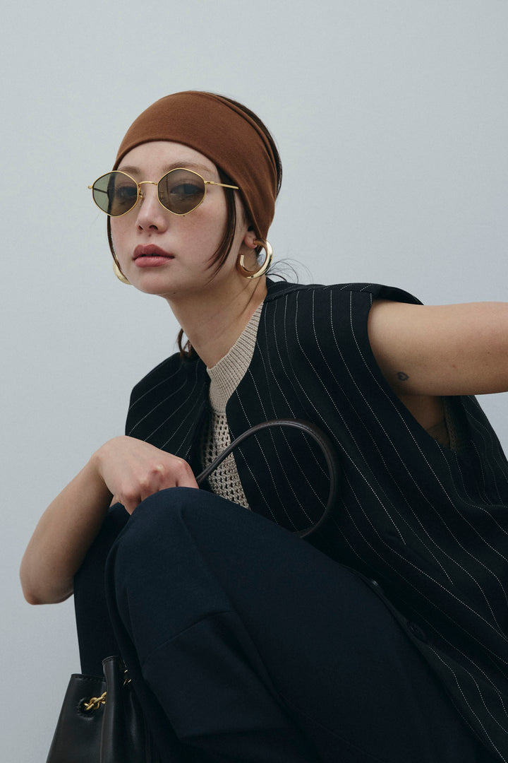 [予約/SET]ストライプBIGジレ+フィッシュネットノースリーブニット+ハイウエストワイドサロペット(3set)