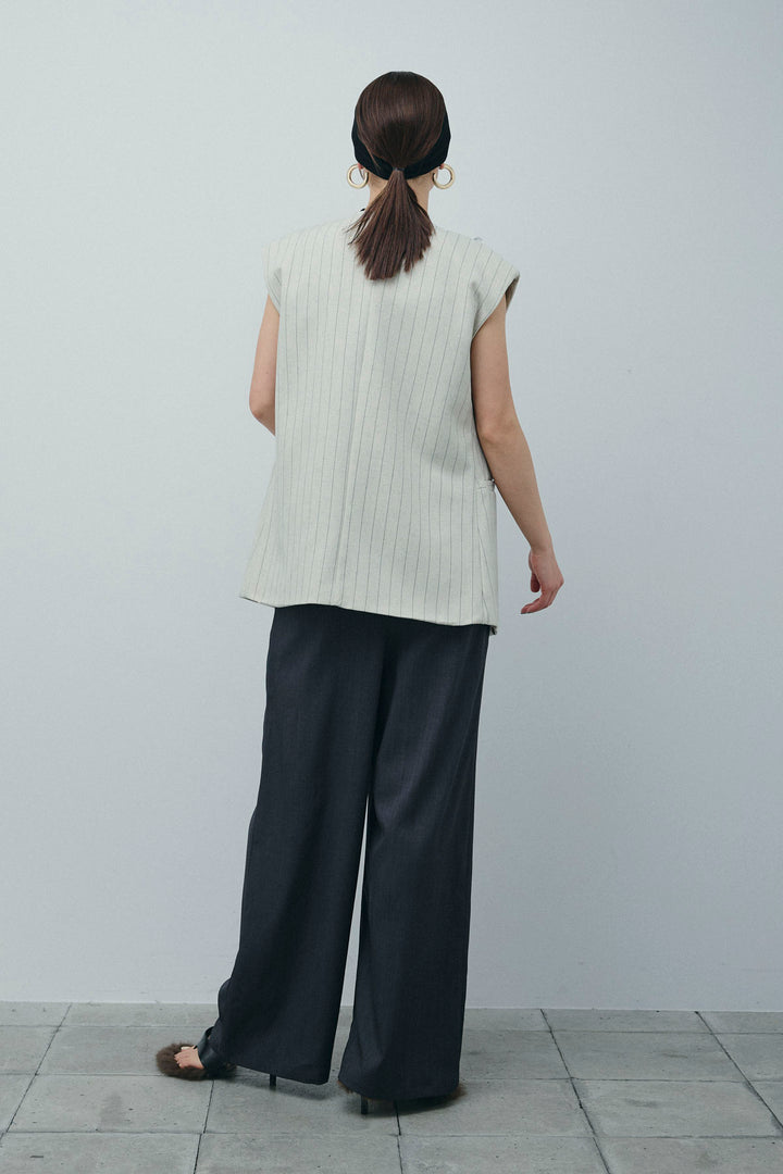 [予約/SET]ストライプBIGジレ+フィッシュネットノースリーブニット+ハイウエストワイドサロペット(3set)