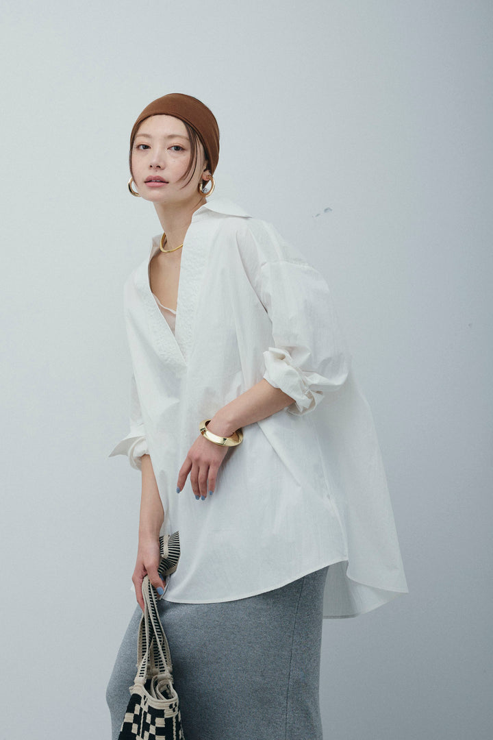 [予約/SET]スキッパービッグシャツ+ラメタイトスカート(2set)