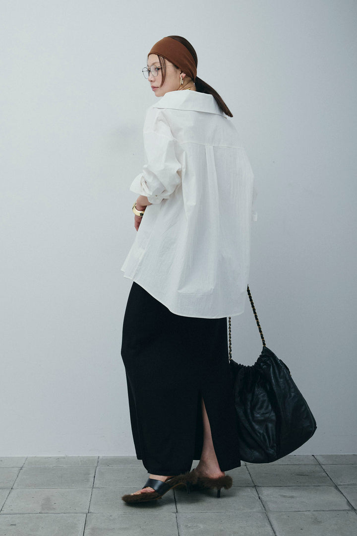 [予約/SET]スキッパービッグシャツ+ラメタイトスカート(2set)