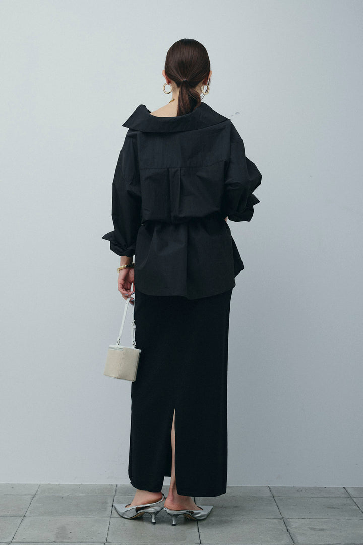 [予約/SET]スキッパービッグシャツ+ラメタイトスカート(2set)