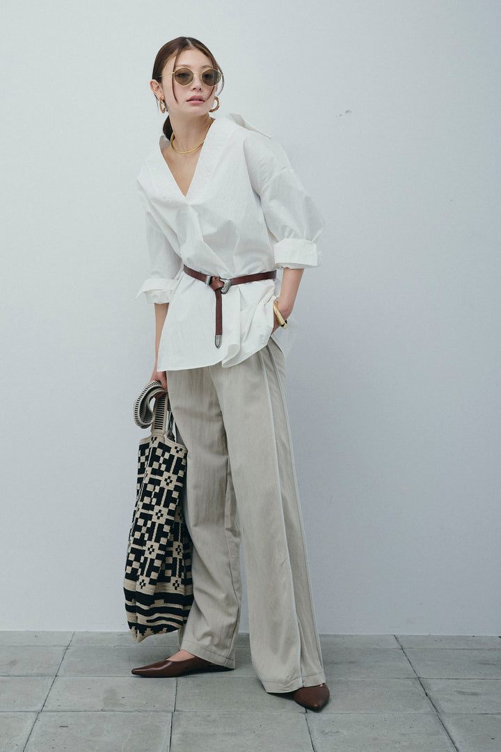 [予約/SET]スキッパービッグシャツ+サイドラインリラックスパンツ(2set)