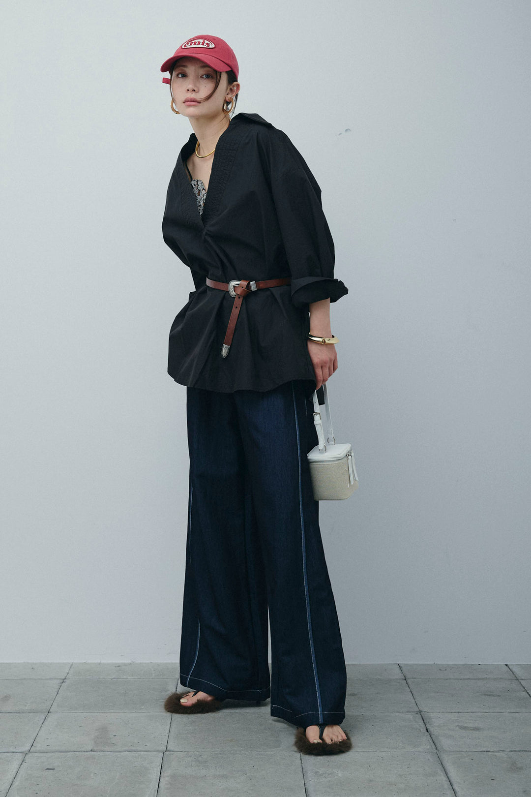 [予約/SET]スキッパービッグシャツ+サイドラインリラックスパンツ(2set)