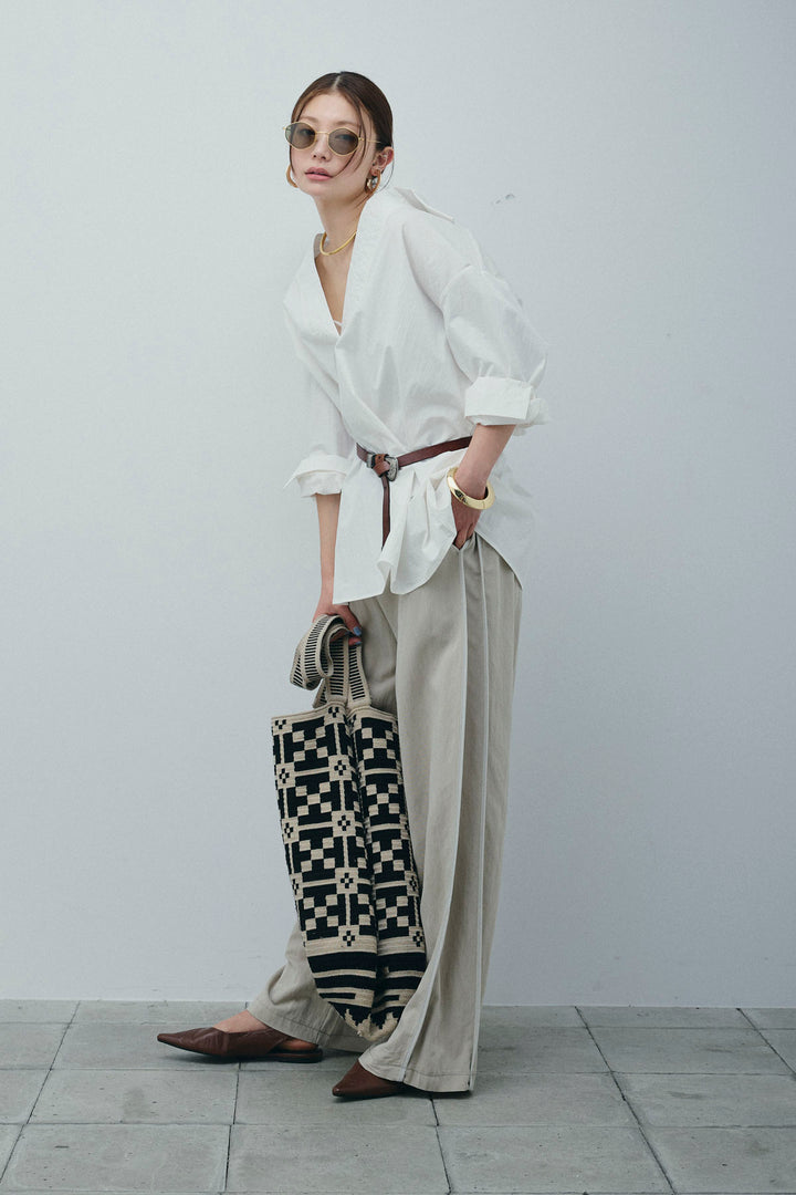 [予約/SET]スキッパービッグシャツ+サイドラインリラックスパンツ(2set)