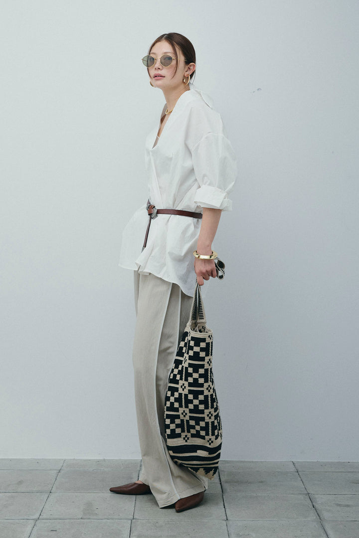 [予約/SET]スキッパービッグシャツ+サイドラインリラックスパンツ(2set)