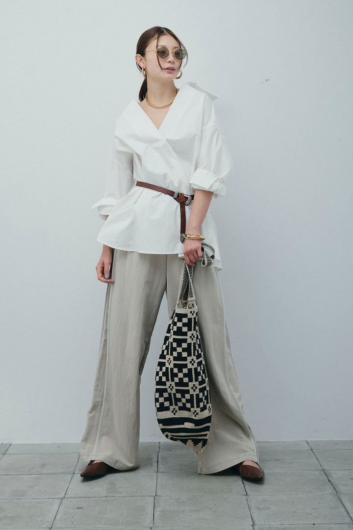 [予約/SET]スキッパービッグシャツ+サイドラインリラックスパンツ(2set)