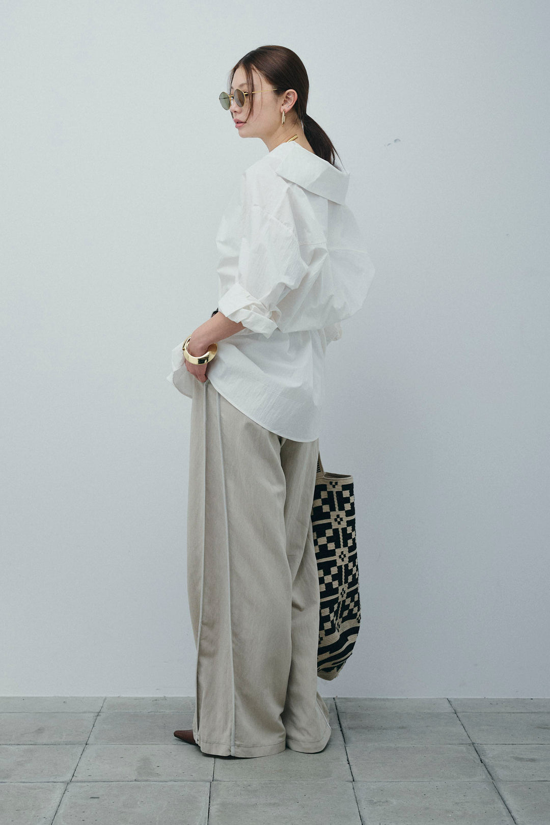 [予約/SET]スキッパービッグシャツ+サイドラインリラックスパンツ(2set)