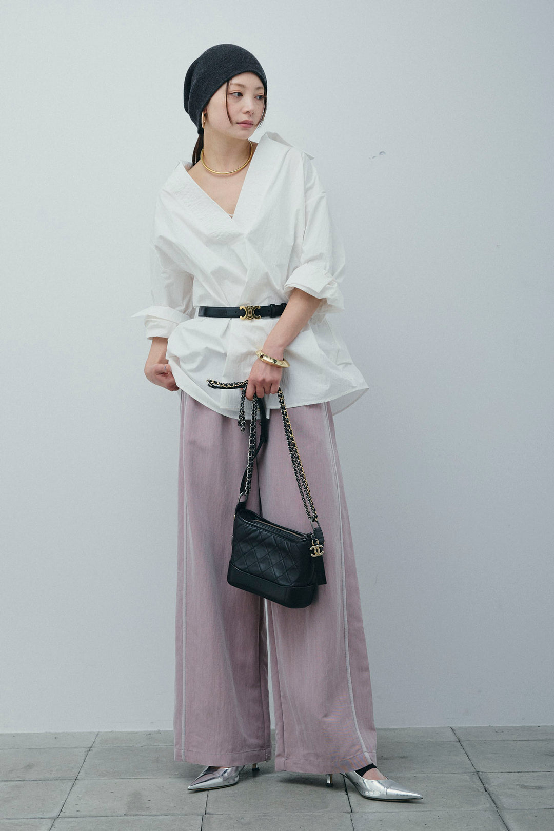 [予約/SET]スキッパービッグシャツ+サイドラインリラックスパンツ(2set)