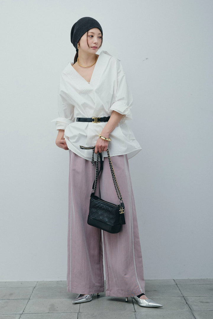 [予約/SET]スキッパービッグシャツ+サイドラインリラックスパンツ(2set)