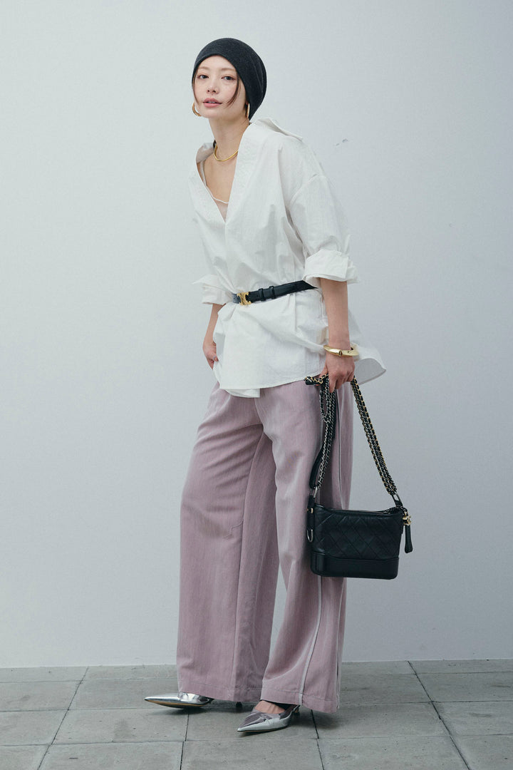 [予約/SET]スキッパービッグシャツ+サイドラインリラックスパンツ(2set)