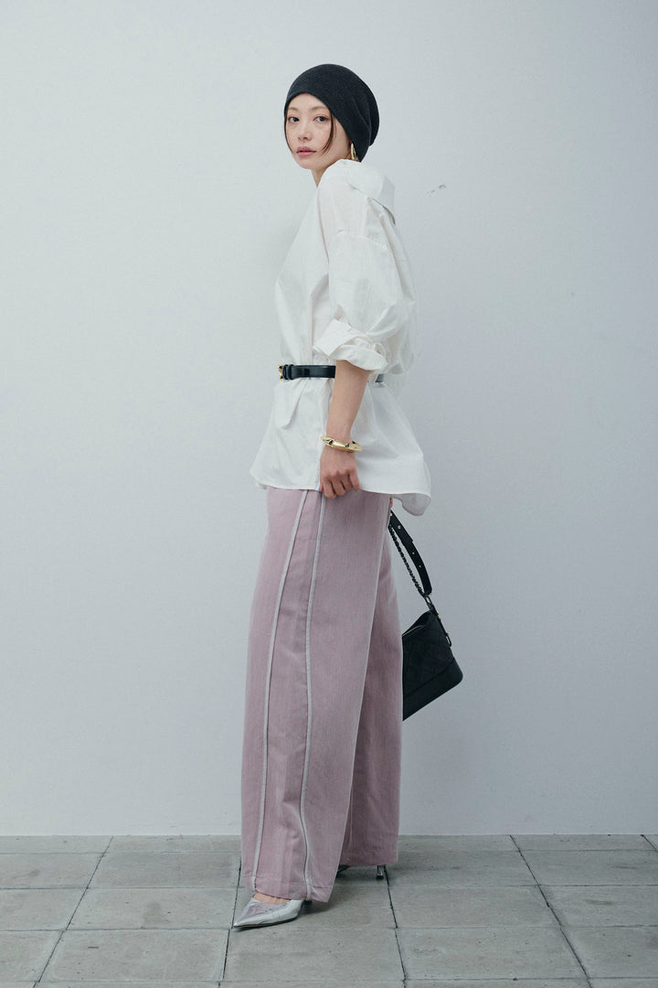 [予約/SET]スキッパービッグシャツ+サイドラインリラックスパンツ(2set)