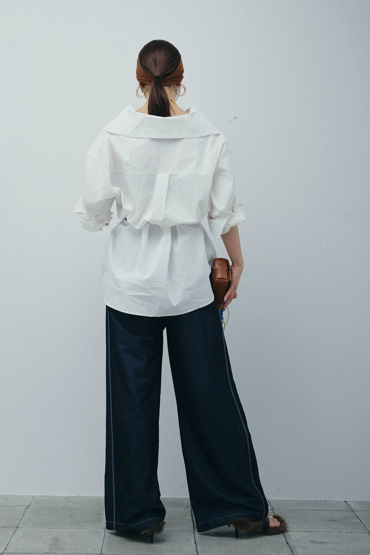 [予約/SET]スキッパービッグシャツ+サイドラインリラックスパンツ(2set)