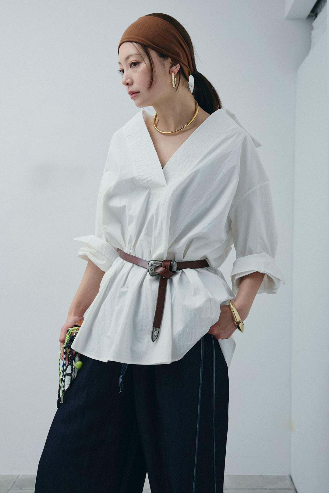 [予約/SET]スキッパービッグシャツ+サイドラインリラックスパンツ(2set)