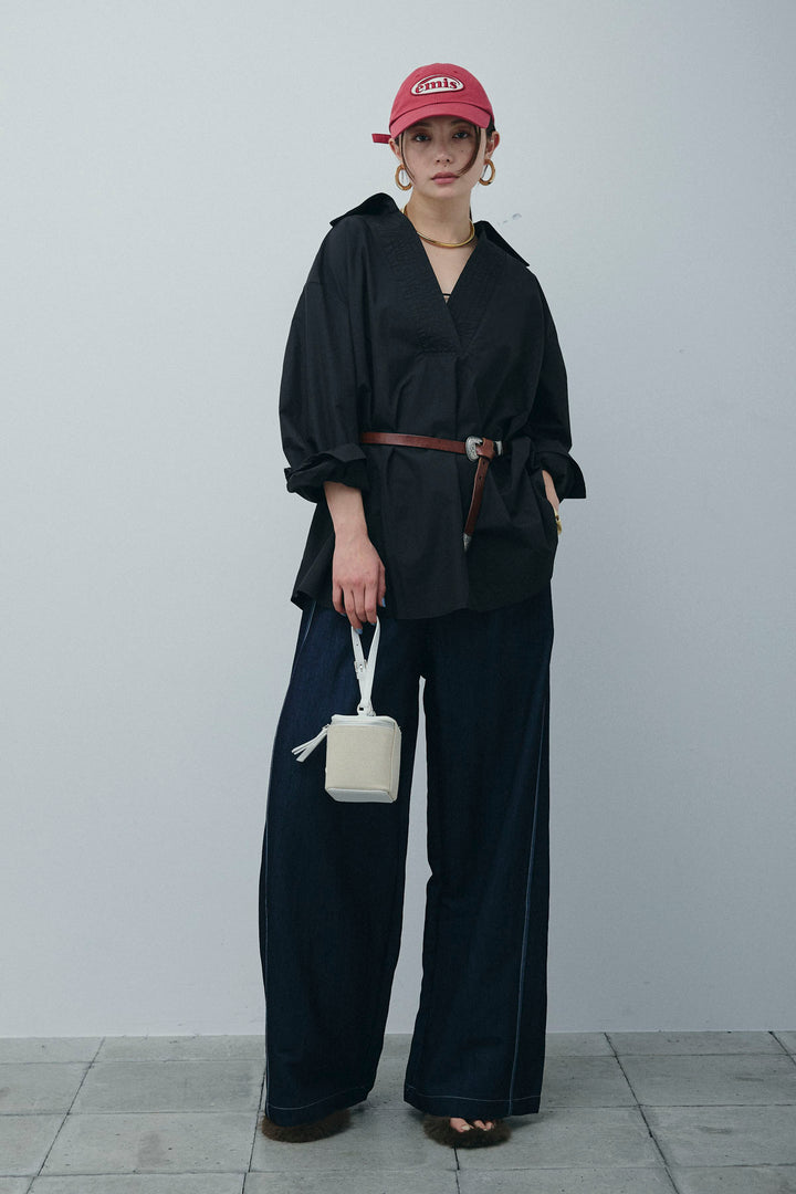 [予約/SET]スキッパービッグシャツ+サイドラインリラックスパンツ(2set)