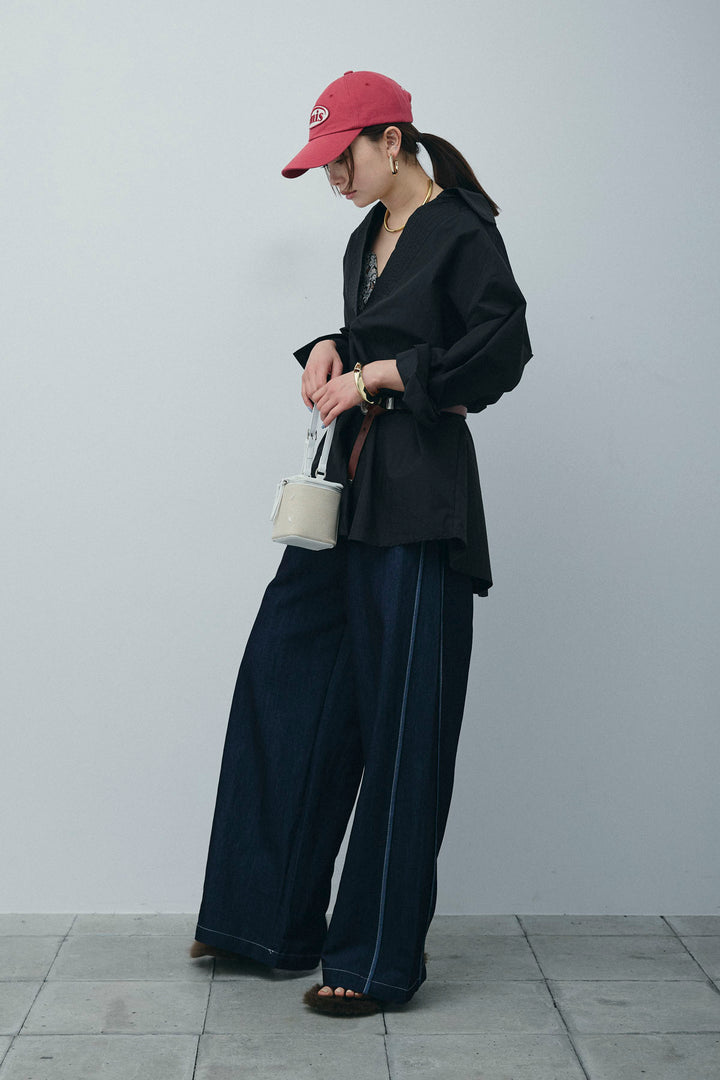 [予約/SET]スキッパービッグシャツ+サイドラインリラックスパンツ(2set)