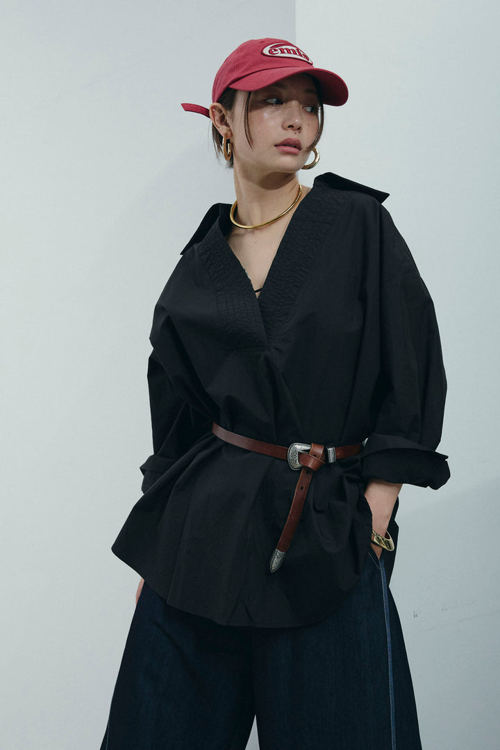 [予約/SET]スキッパービッグシャツ+サイドラインリラックスパンツ(2set)