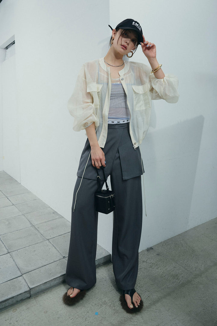 [予約]ラップ巻きストレートパンツ