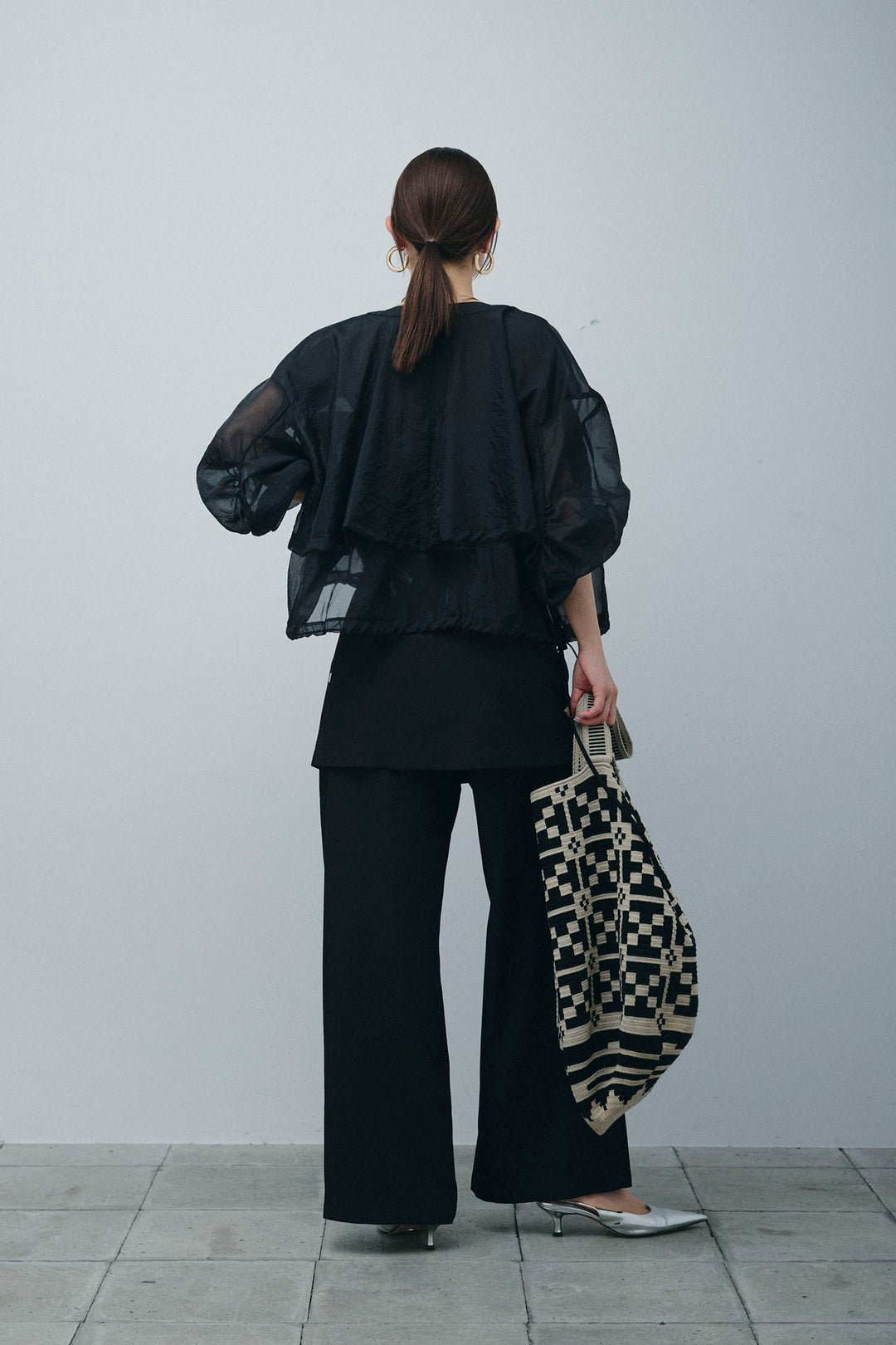 [予約/SET]ドロストシアーブルゾン+ラップ巻きストレートパンツ(2set)