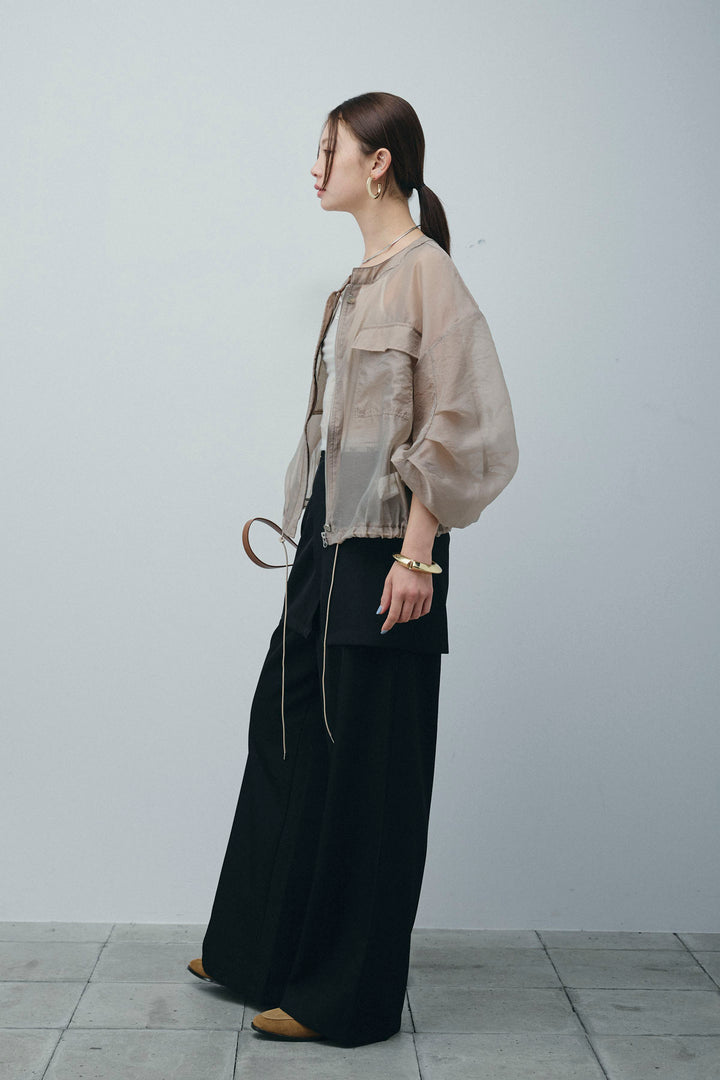 [予約/SET]ドロストシアーブルゾン+ラップ巻きストレートパンツ(2set)