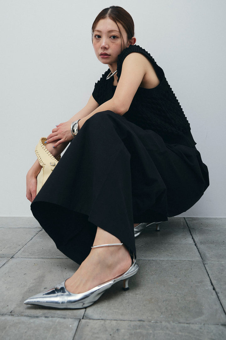 [予約/SET]カップ付きホルターネックタンク+バンピーステッチ2WAYベスト+ベルト付きバギーパンツ(3set)