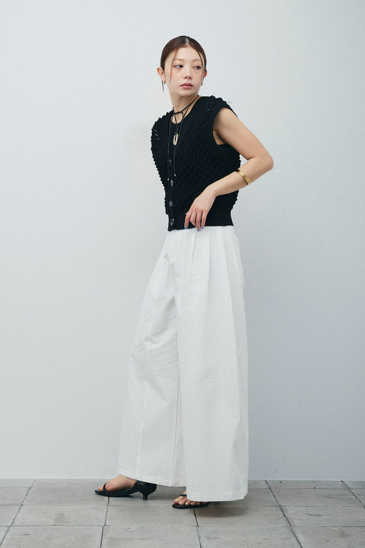 [予約/SET]カップ付きホルターネックタンク+バンピーステッチ2WAYベスト+ベルト付きバギーパンツ(3set)