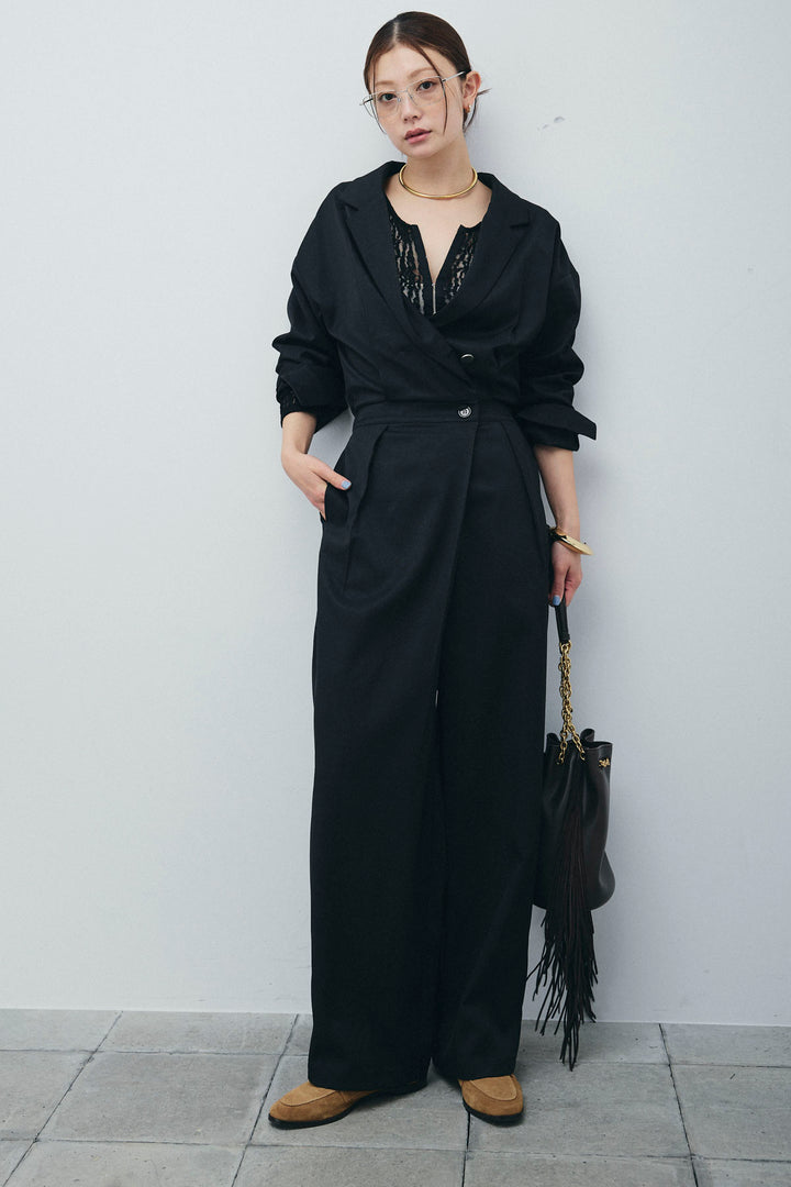 [予約/SET]レースフロントホックPO+テーラーカラーオールインワン(2set)