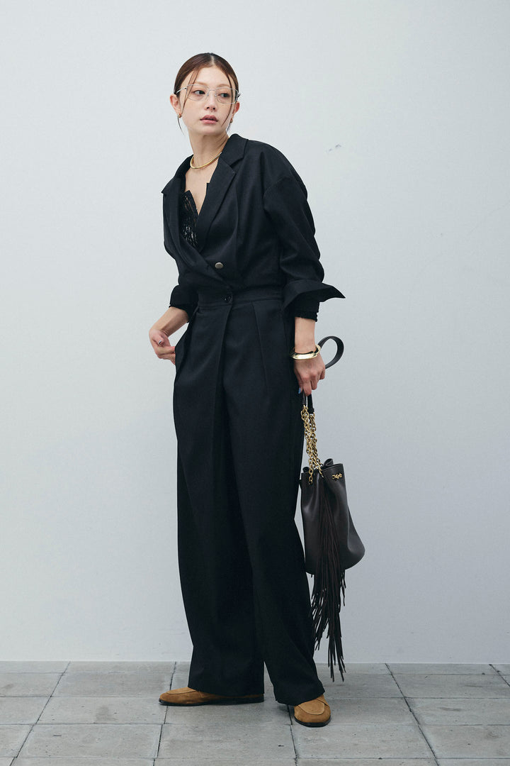 [予約/SET]レースフロントホックPO+テーラーカラーオールインワン(2set)