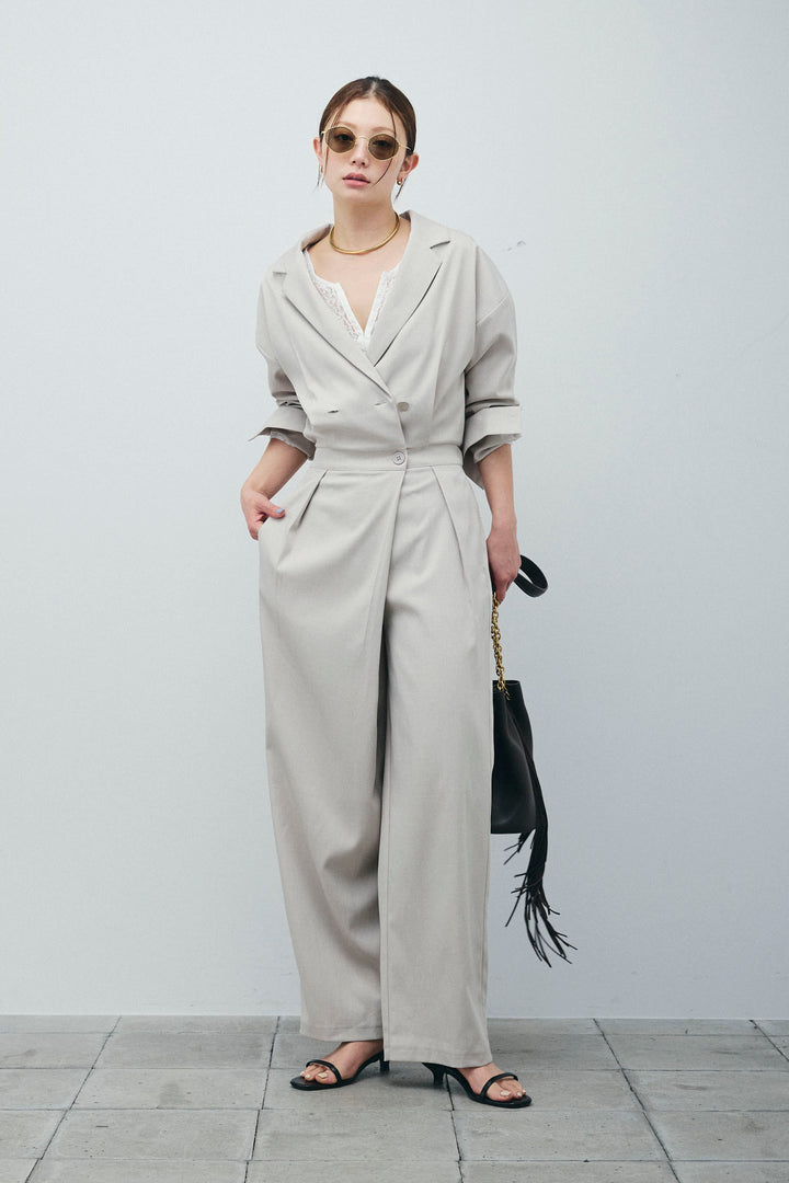 [予約/SET]レースフロントホックPO+テーラーカラーオールインワン(2set)