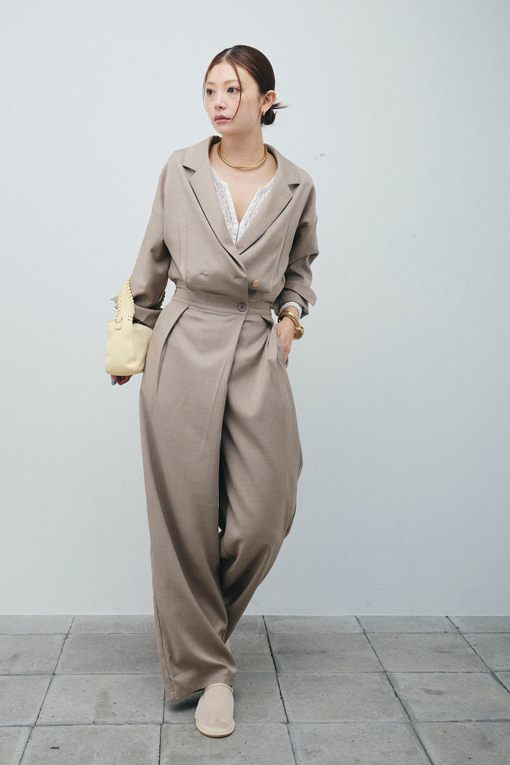 [予約/SET]レースフロントホックPO+テーラーカラーオールインワン(2set)