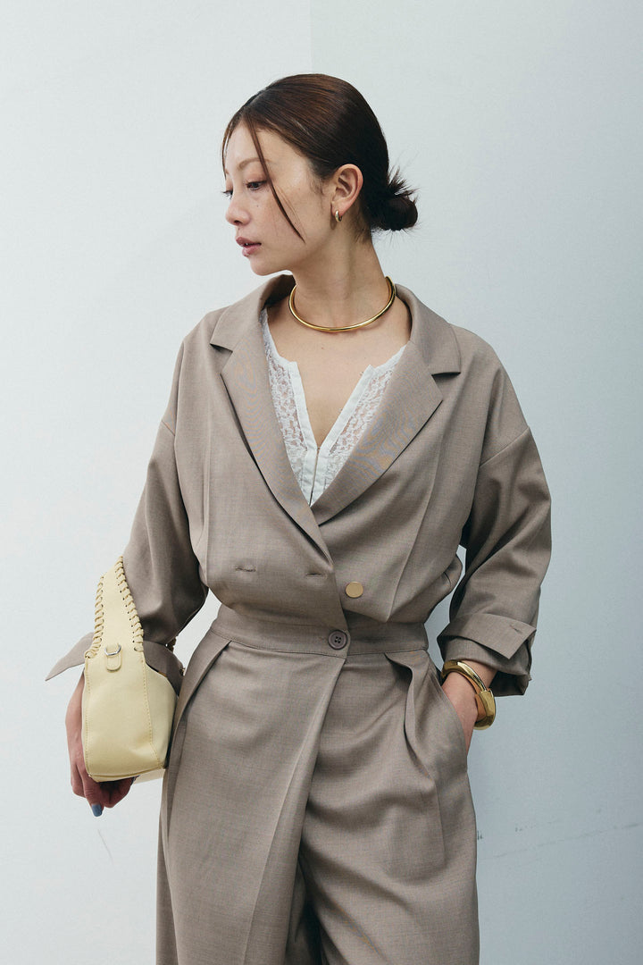 [予約/SET]レースフロントホックPO+テーラーカラーオールインワン(2set)