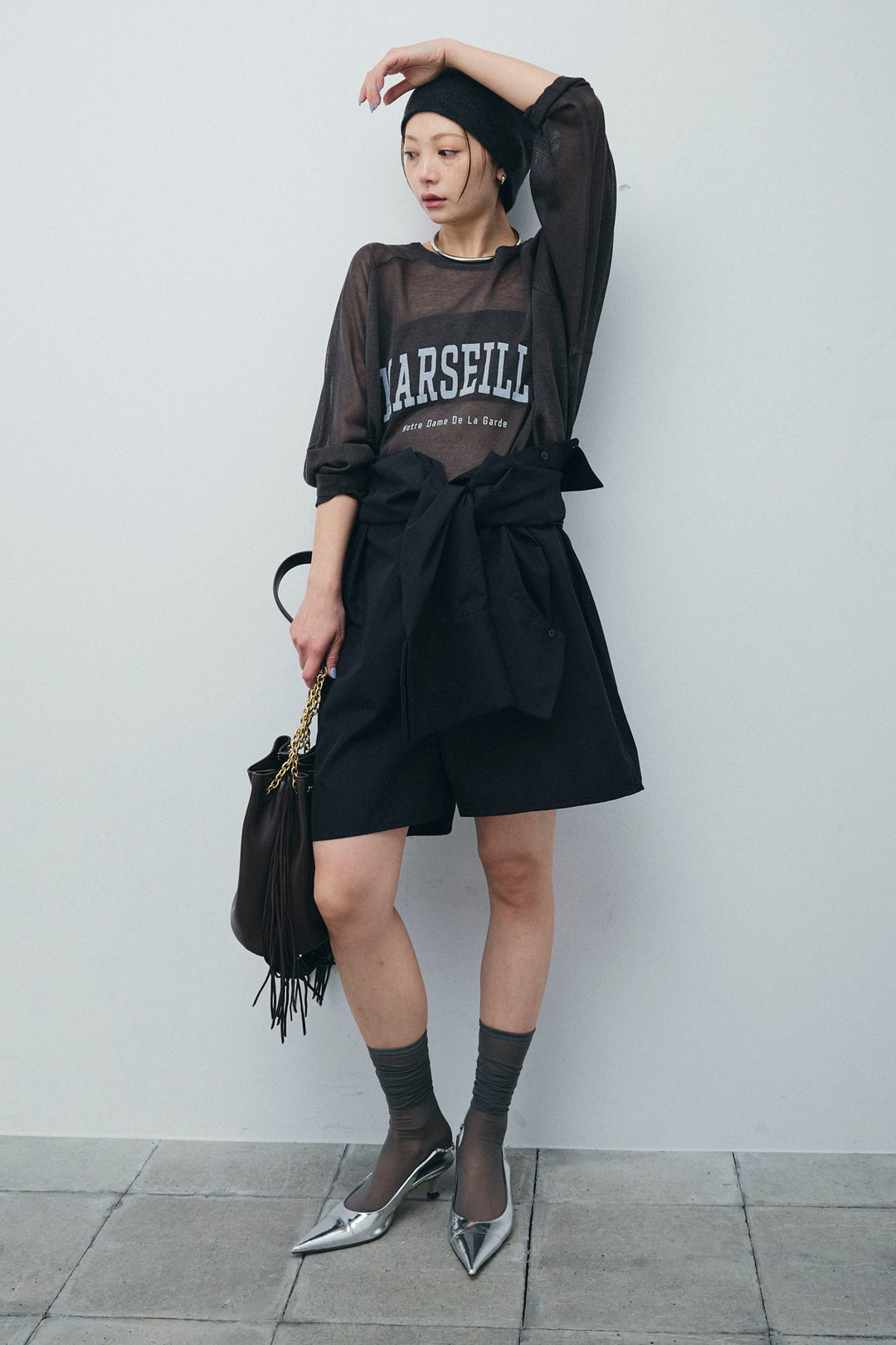 [予約/SET]ロゴプリントシアーニット+ブロードシャツロンパース(2set)