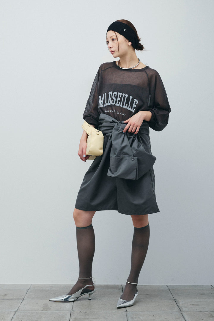 [予約/SET]ロゴプリントシアーニット+ブロードシャツロンパース(2set)