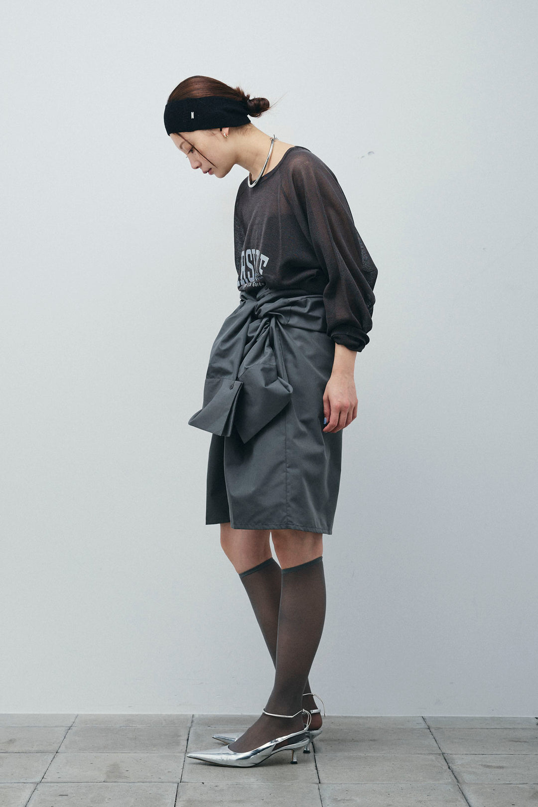 [予約/SET]ロゴプリントシアーニット+ブロードシャツロンパース(2set)