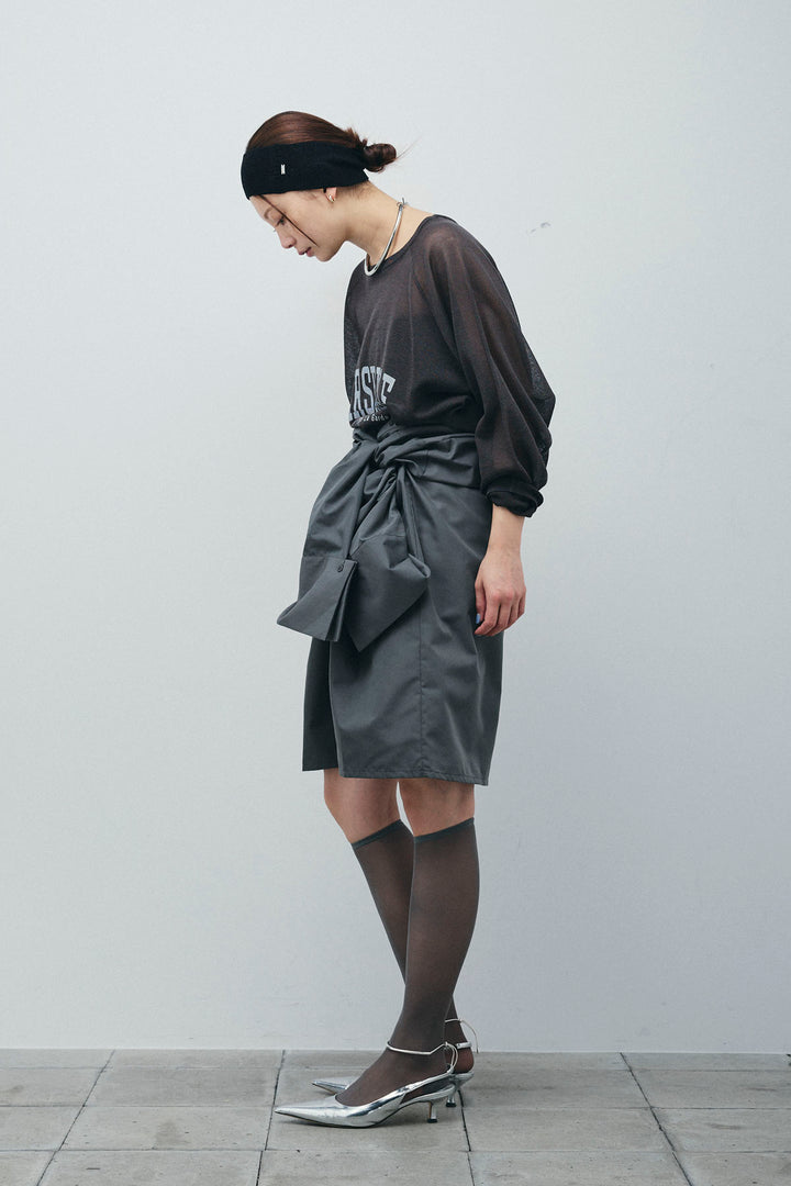 [予約/SET]ロゴプリントシアーニット+ブロードシャツロンパース(2set)