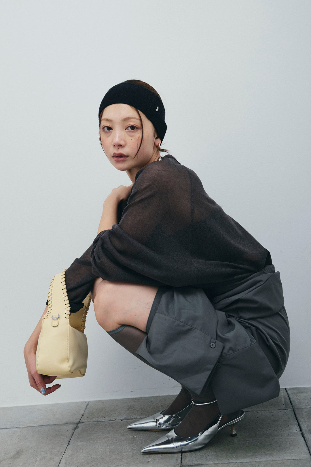 [予約/SET]ロゴプリントシアーニット+ブロードシャツロンパース(2set)