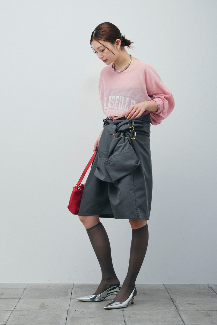 [予約/SET]ロゴプリントシアーニット+ブロードシャツロンパース(2set)