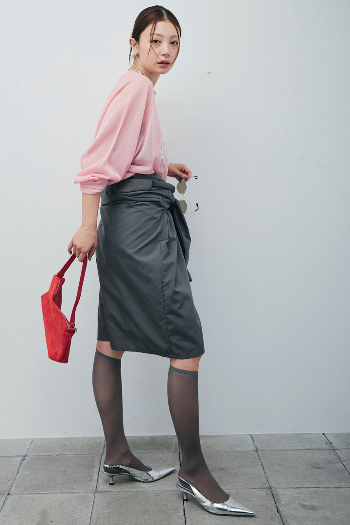 [予約/SET]ロゴプリントシアーニット+ブロードシャツロンパース(2set)