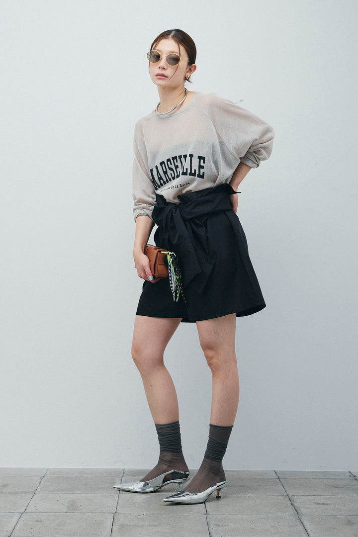 [予約/SET]ロゴプリントシアーニット+ブロードシャツロンパース(2set)