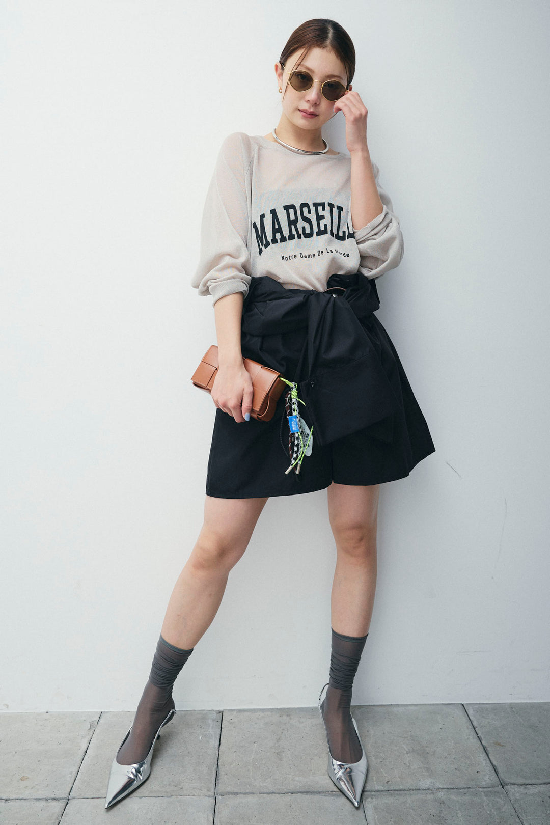 [予約/SET]ロゴプリントシアーニット+ブロードシャツロンパース(2set)