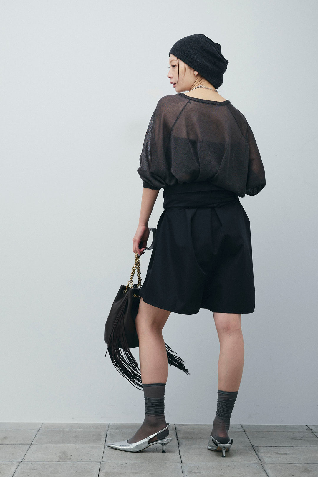 [予約/SET]ロゴプリントシアーニット+ブロードシャツロンパース(2set)