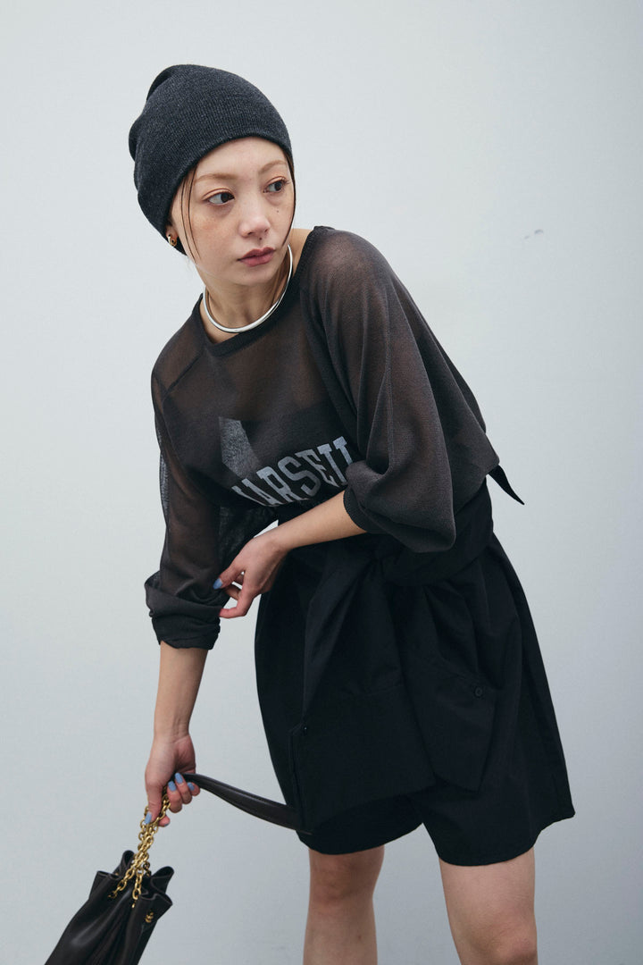 [予約/SET]ロゴプリントシアーニット+ブロードシャツロンパース(2set)