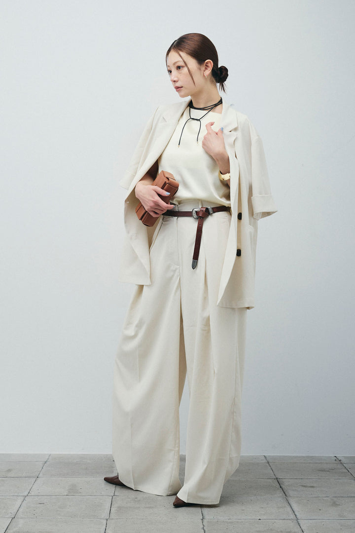 [予約]クレープタックワイドパンツ