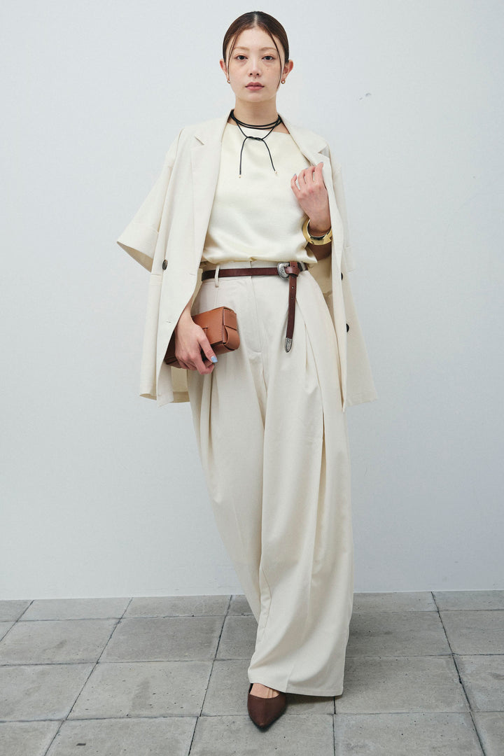 [予約]クレープタックワイドパンツ