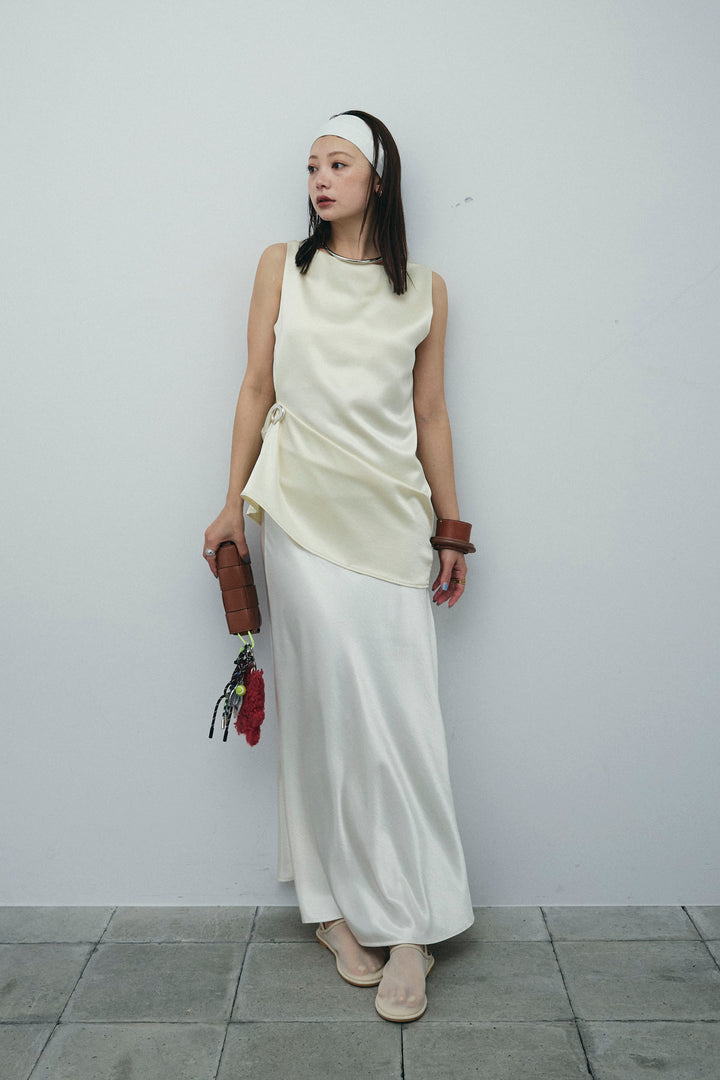 [予約/SET]サテン2wayトップス+サテンナロースカート(2set)