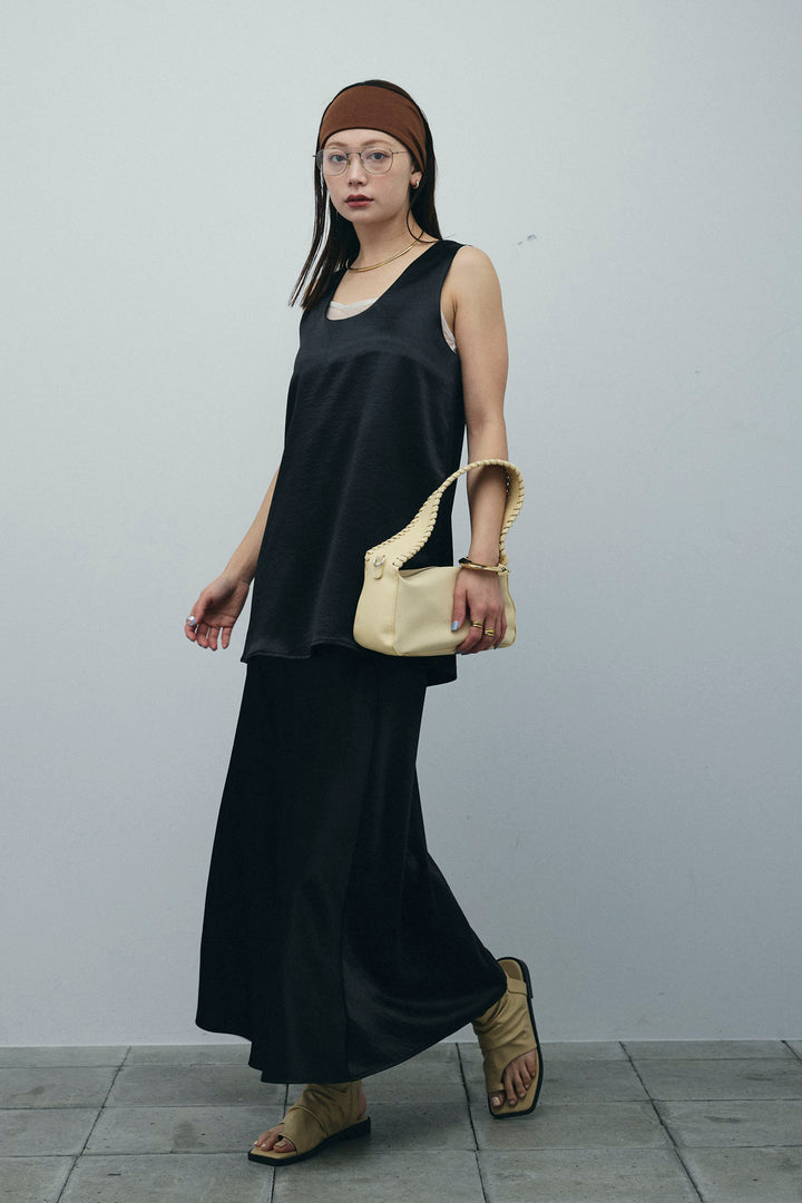 [予約/SET]サテン2wayトップス+サテンナロースカート(2set)