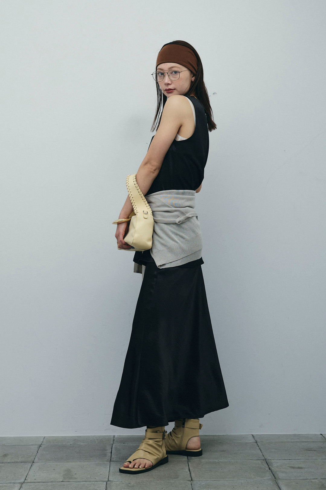 [予約/SET]サテン2wayトップス+サテンナロースカート(2set)