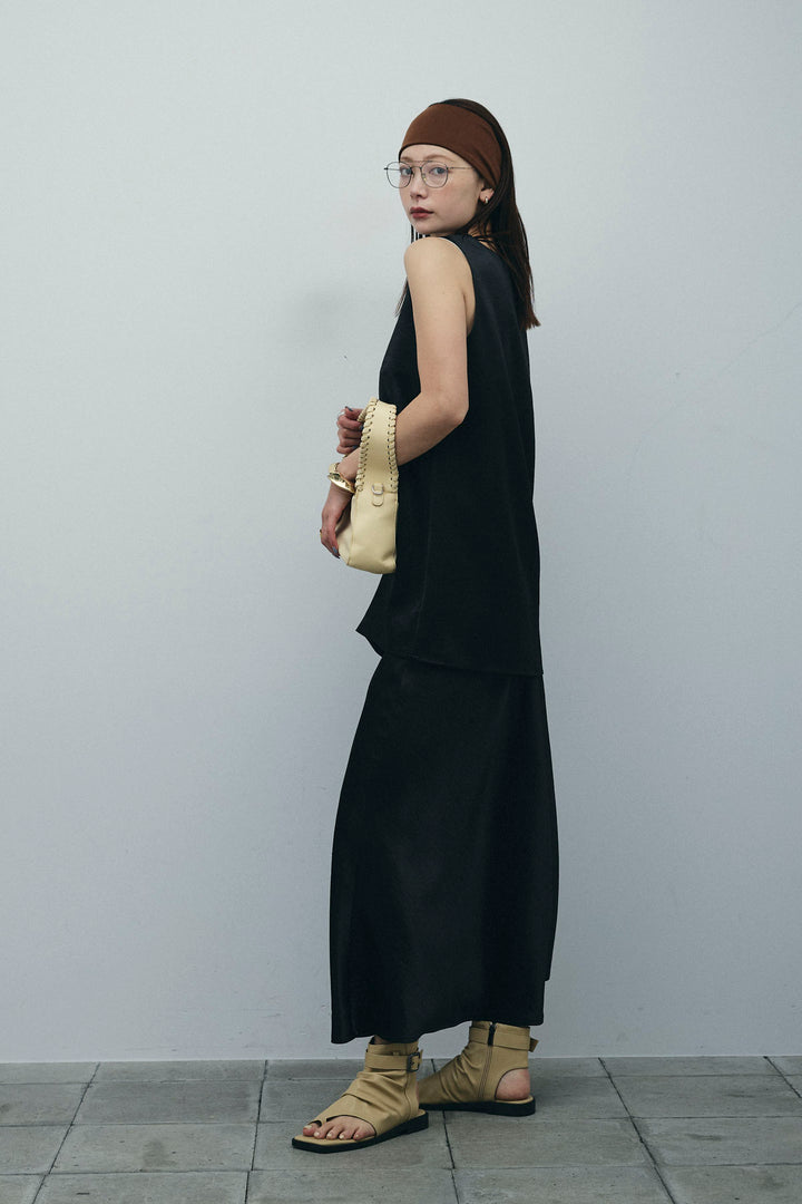 [予約/SET]サテン2wayトップス+サテンナロースカート(2set)