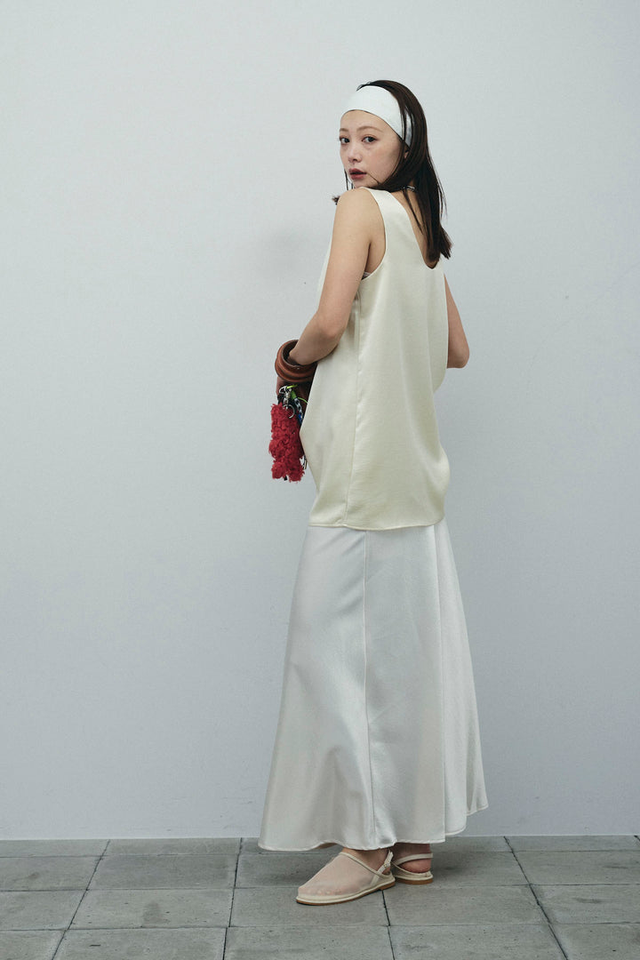 [予約/SET]サテン2wayトップス+サテンナロースカート(2set)