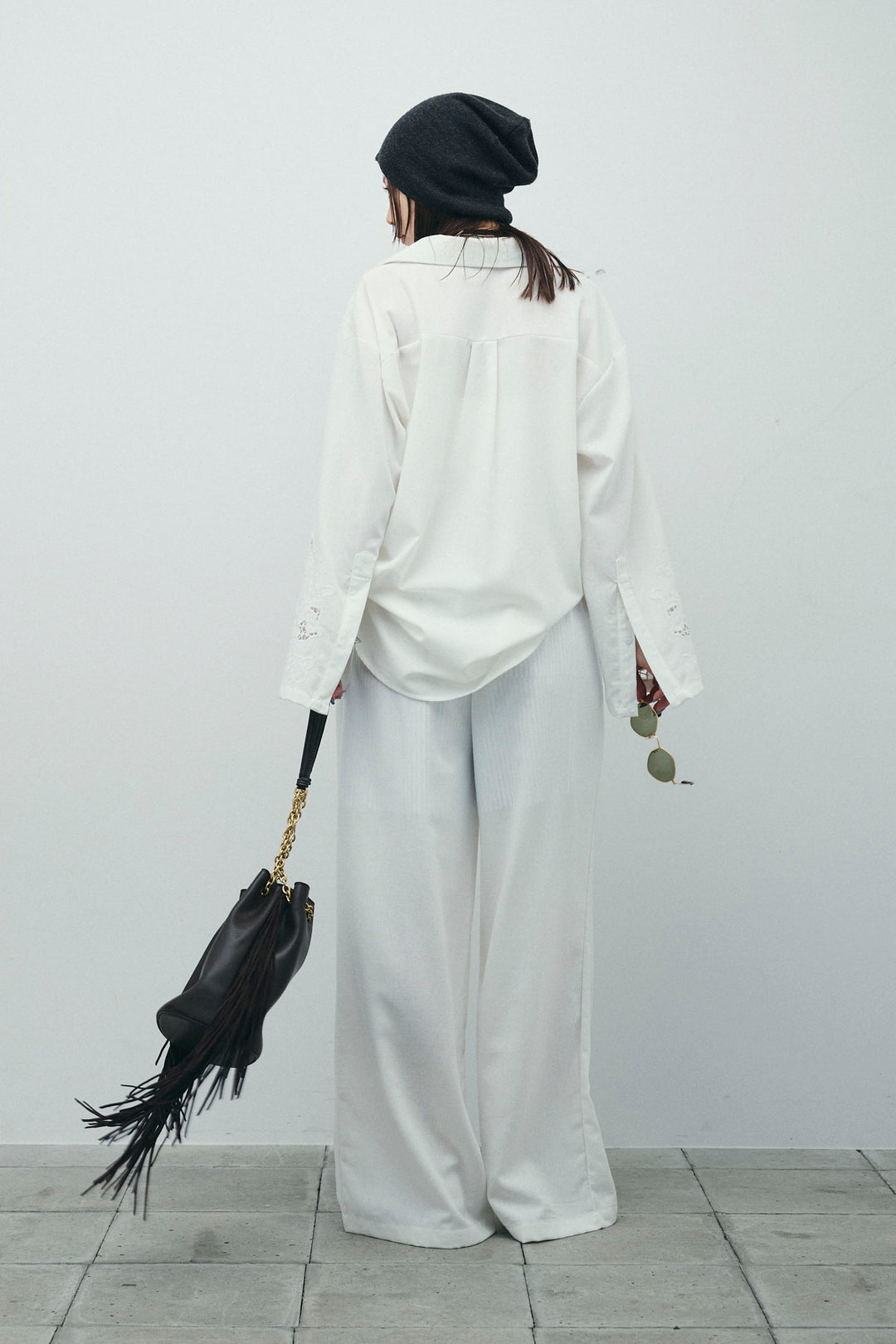 [予約/SET]カットワークレースセットアップ+ストライプイージーハーフパンツ(2set)