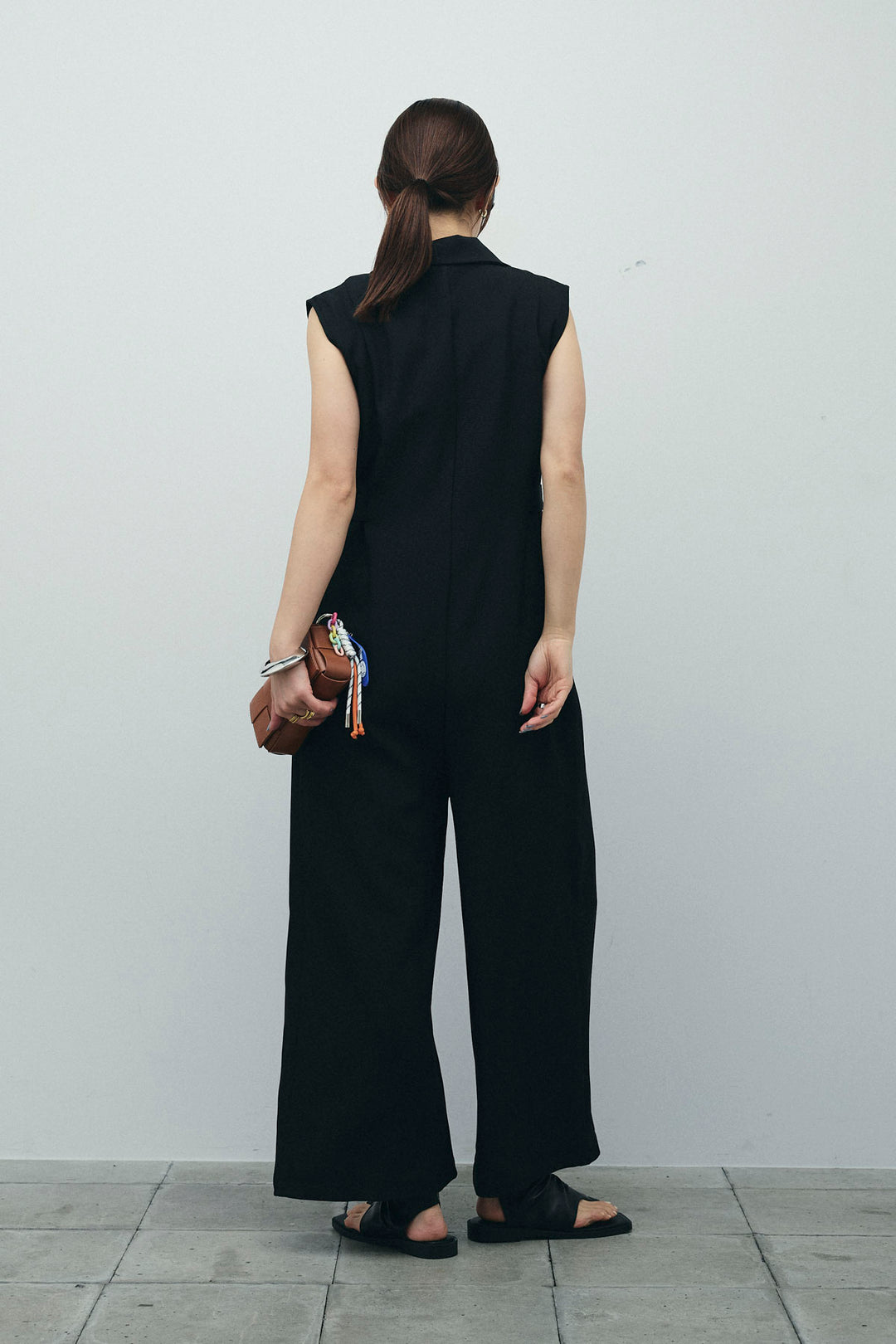 [予約/SET]ウエストデザインスリーブレスジャンプスーツ+テレコベーシックタンク+テレコベーシックタンク(3set)